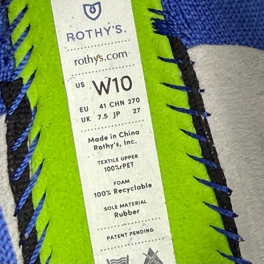 Rothys The Loafer Women 10 Blue Knit Flat Sustainable Casual Comfort Office - Picture 8 of 9